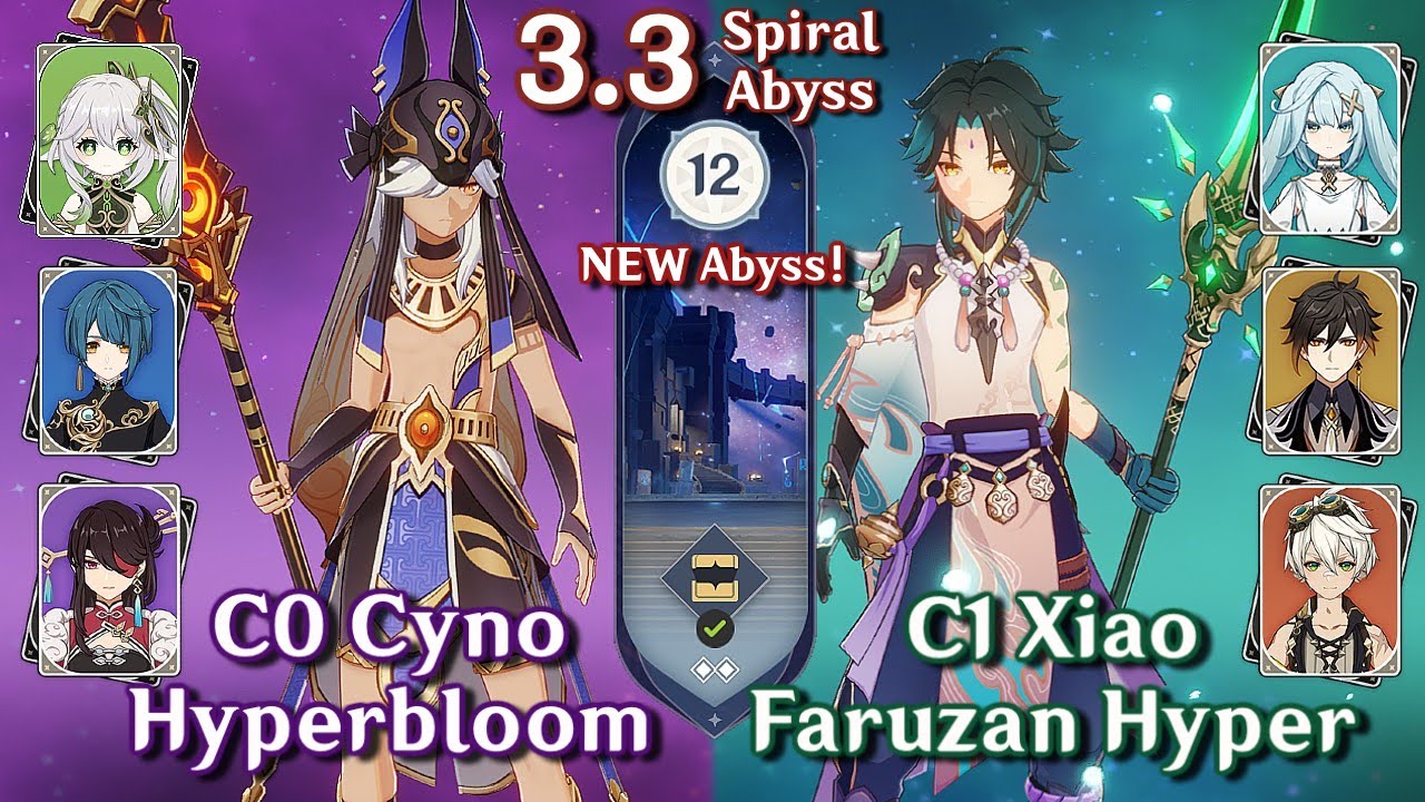 NEW SPIRAL ABYSS 3.3! C0 Cyno Hyperbloom & C1 Xiao Faruzan Hyper | Floor 12 9 Stars | Genshin Impact