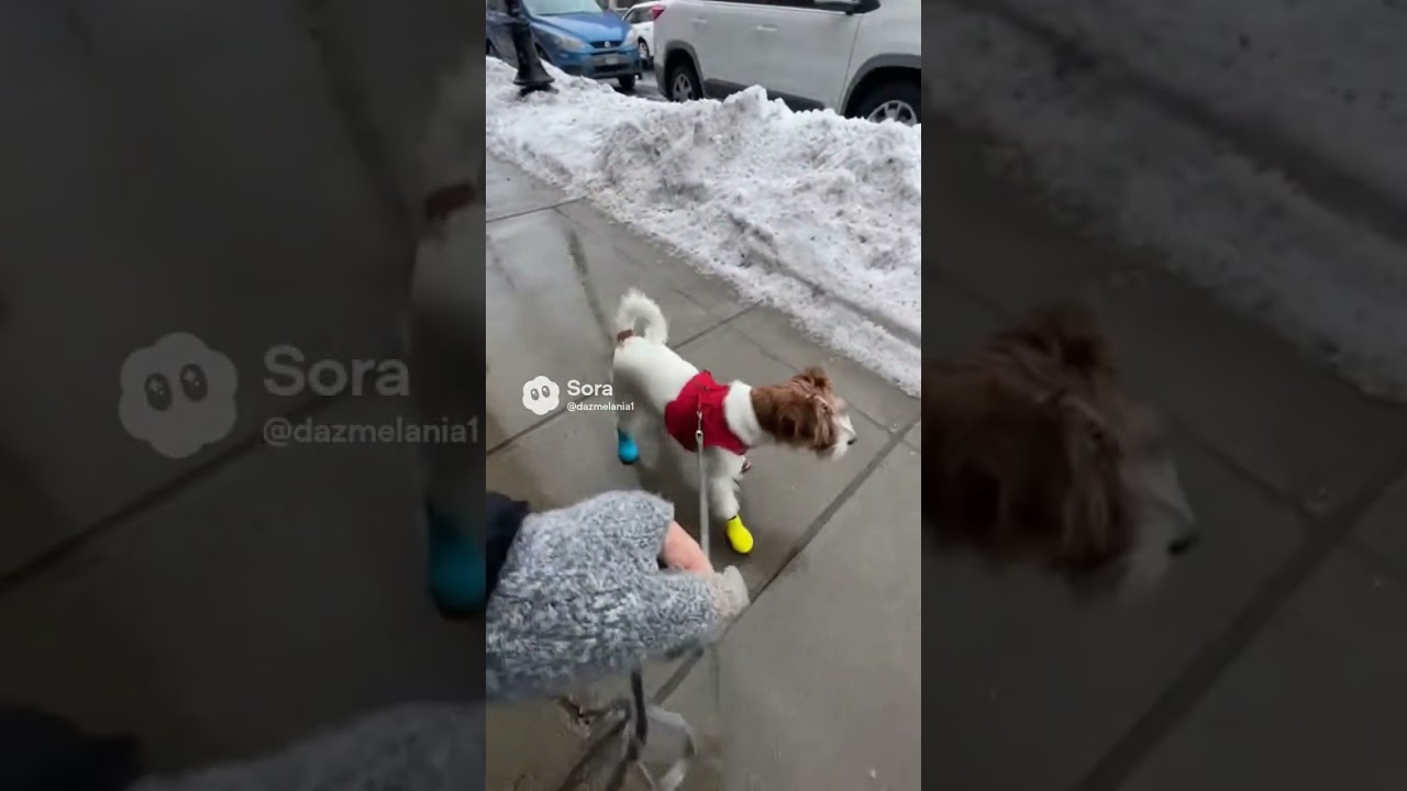 ❄️ Promenade hivernale : petit chien, petites bottes et un peu de verglas ❄️🐶👢