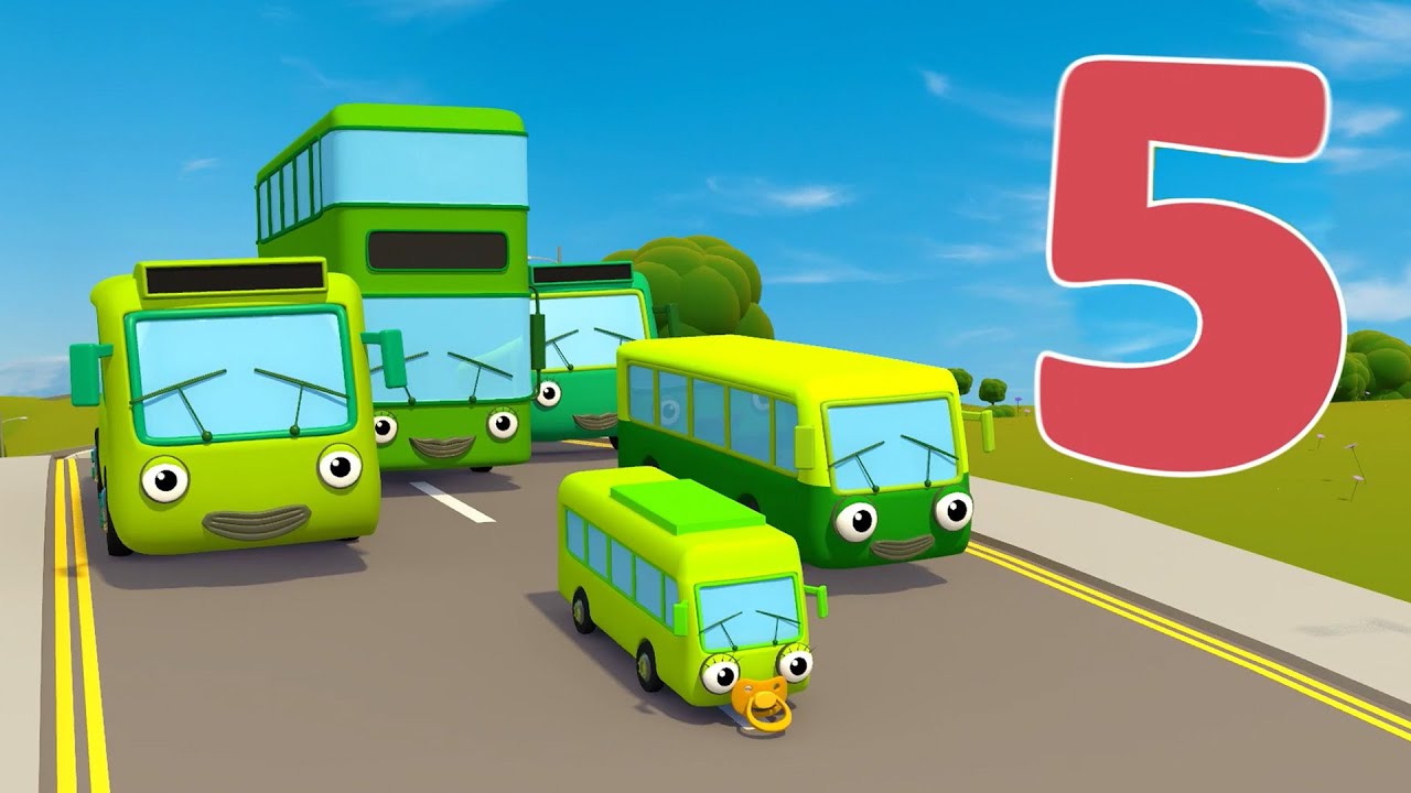 Learn To Count With Nursery Rhymes | Gecko's Garage | 5 Green Buses | Baby Bus Songs For Kids