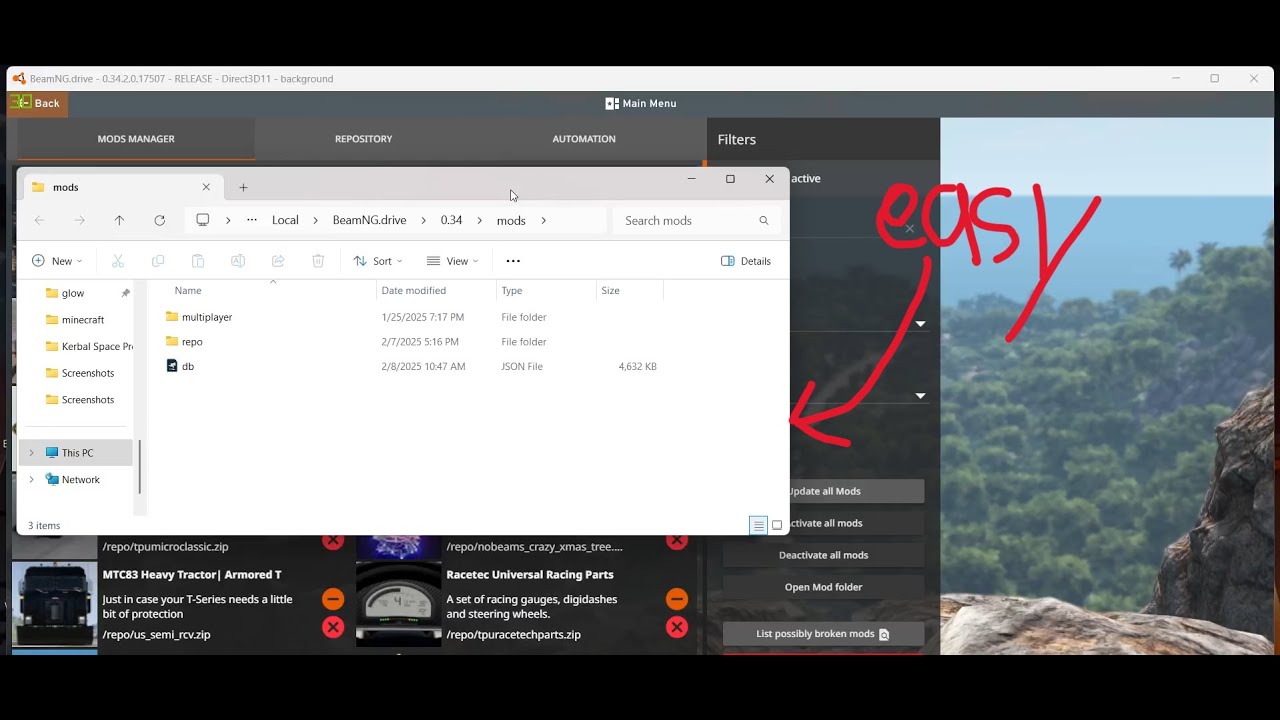 How to update your mod folder when BeamNG.Drive is updated