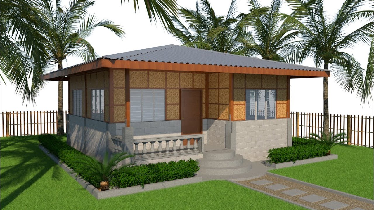 House Design: (7.0mx7.5m) 2 bedroom, 1 t&b, 2 terrace, elevated half concrete half amakan