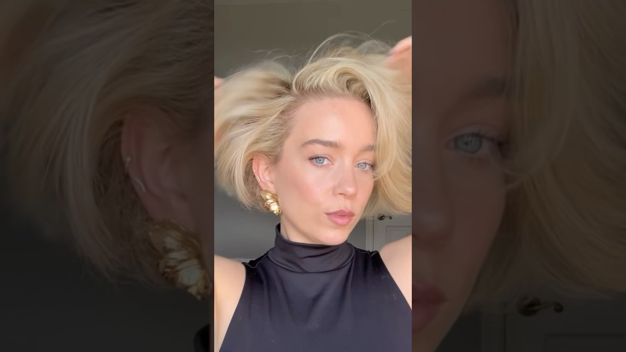 Big Sexy Hair Look #shorthair #shorthaircut #shorthairstyles #microbob #hairlook #hairtutorial
