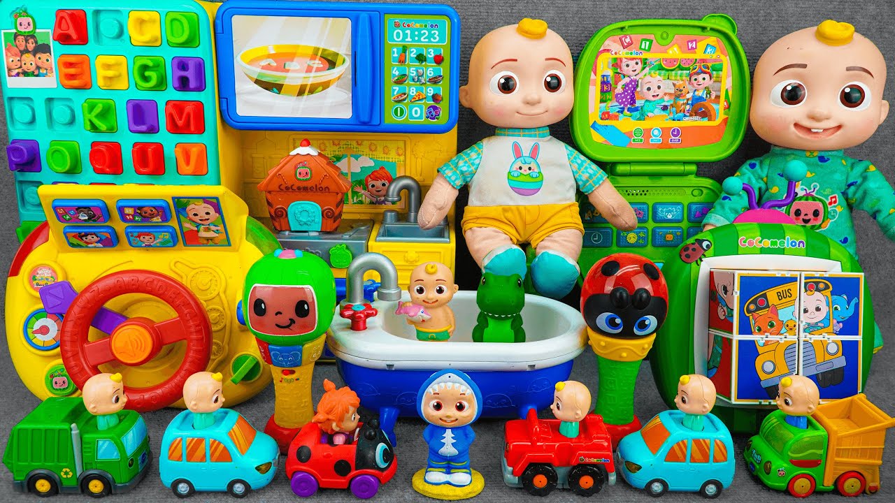 93 Minutes COCOMELON Collection Unboxing - Satisfying Unboxing Cocomelon Steering Wheel Learning