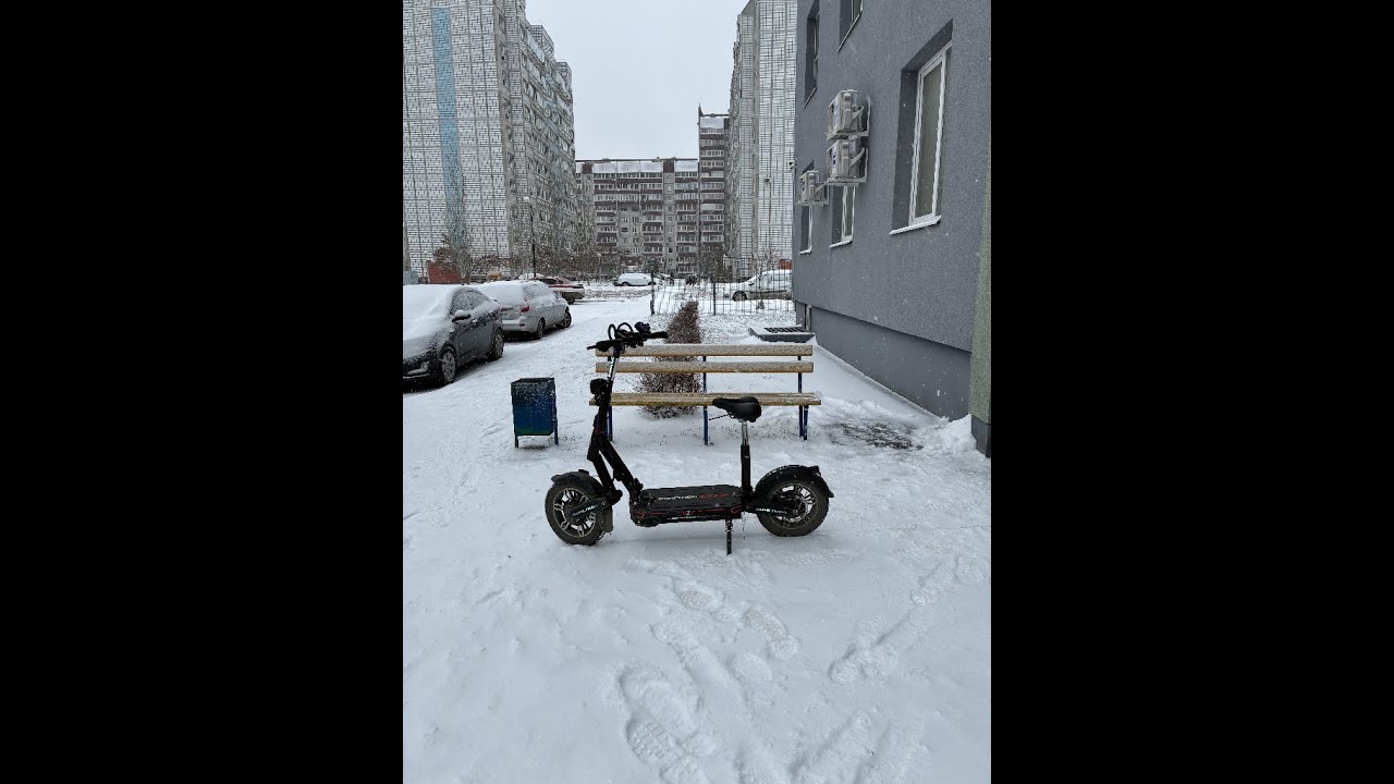 Dualtron City в -20С.  Зима холода и лишь одна шипована)).