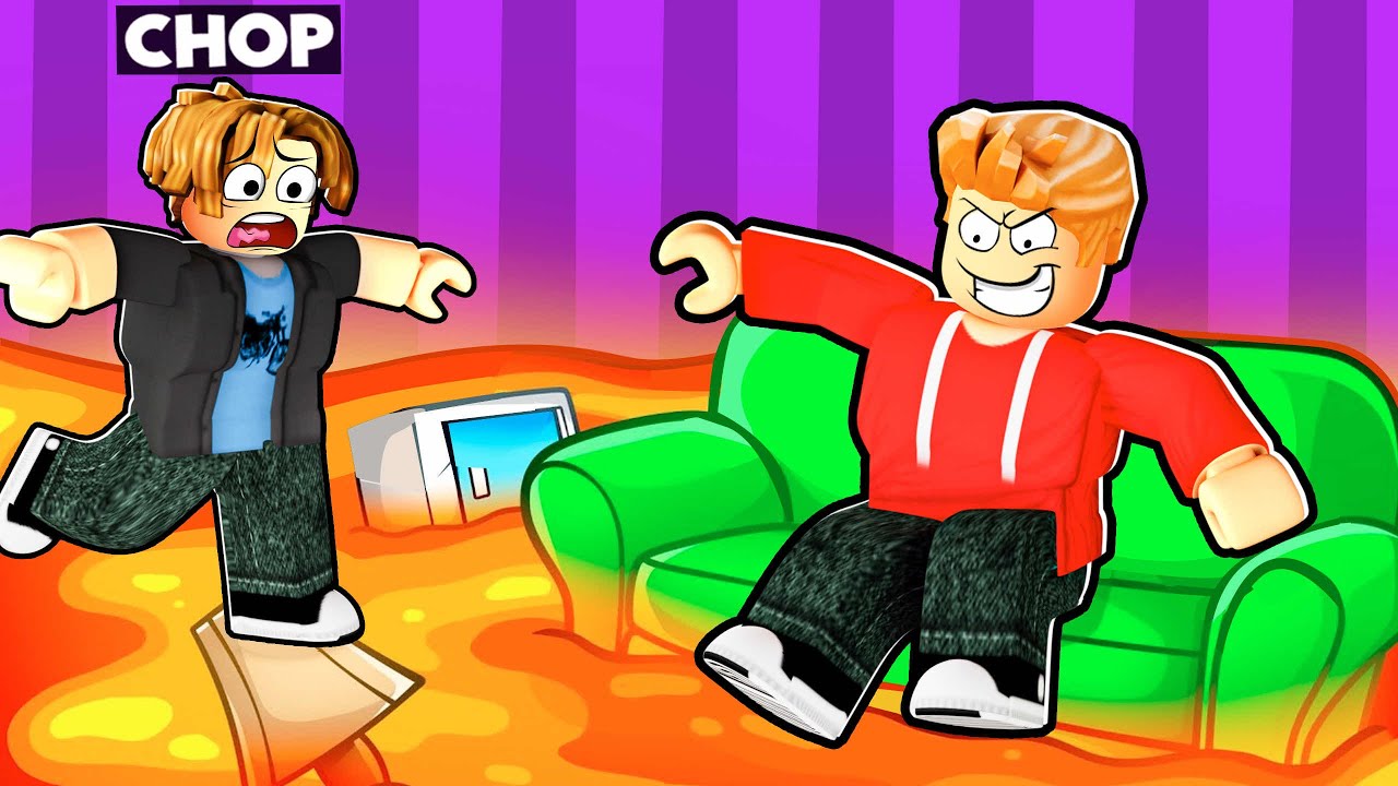 ROBLOX CHOP AND FROSTY COMPLETE THE DONT FALL IN LAVA CHALLENGE