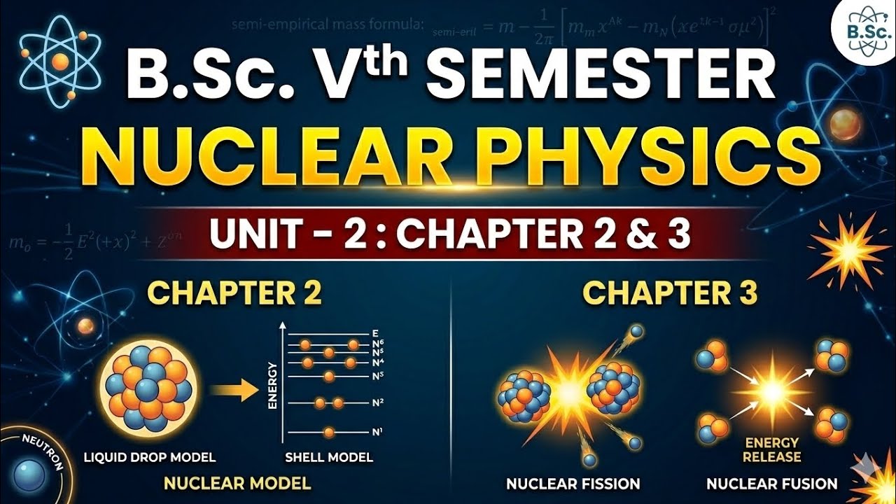 B.Sc. Vth Semster Nuclear Physics Unit -2 Chapter- 2 & 3 Nuclear Model & Fission and Fusion