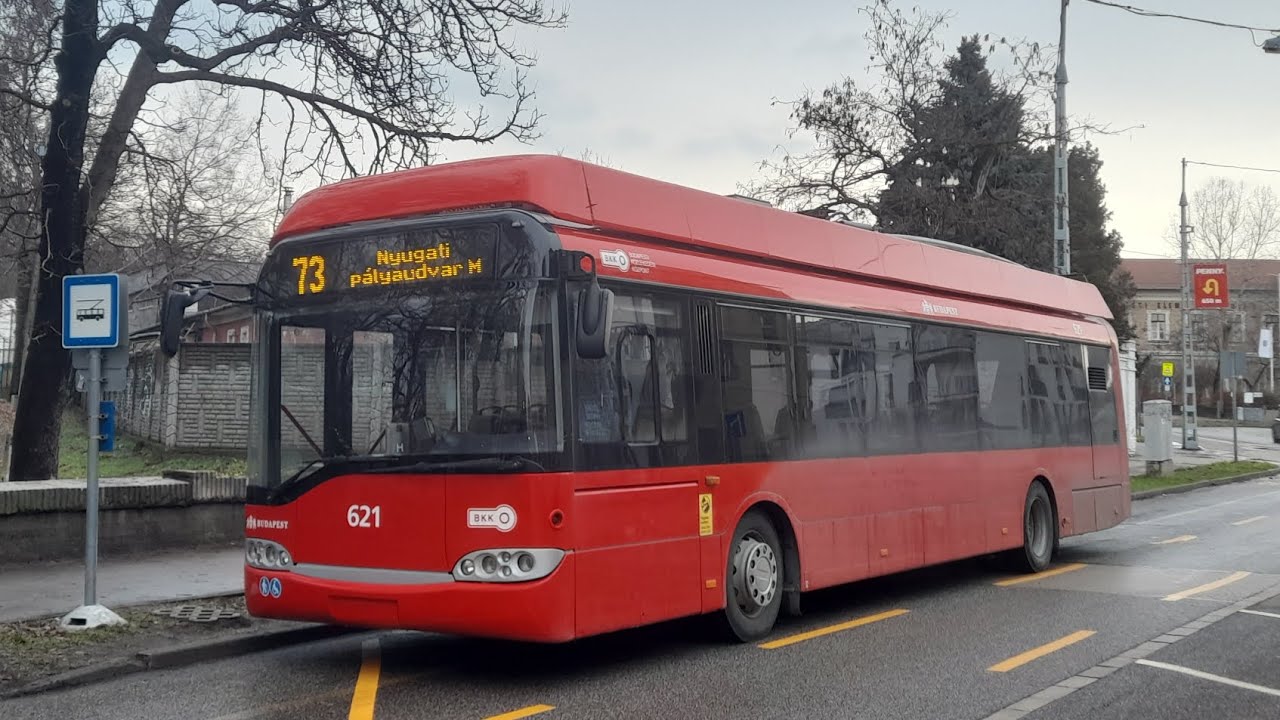 2026.02.05: Ganz-Solaris Trollino 12D (621) a Budapesti 73-mas vonalon