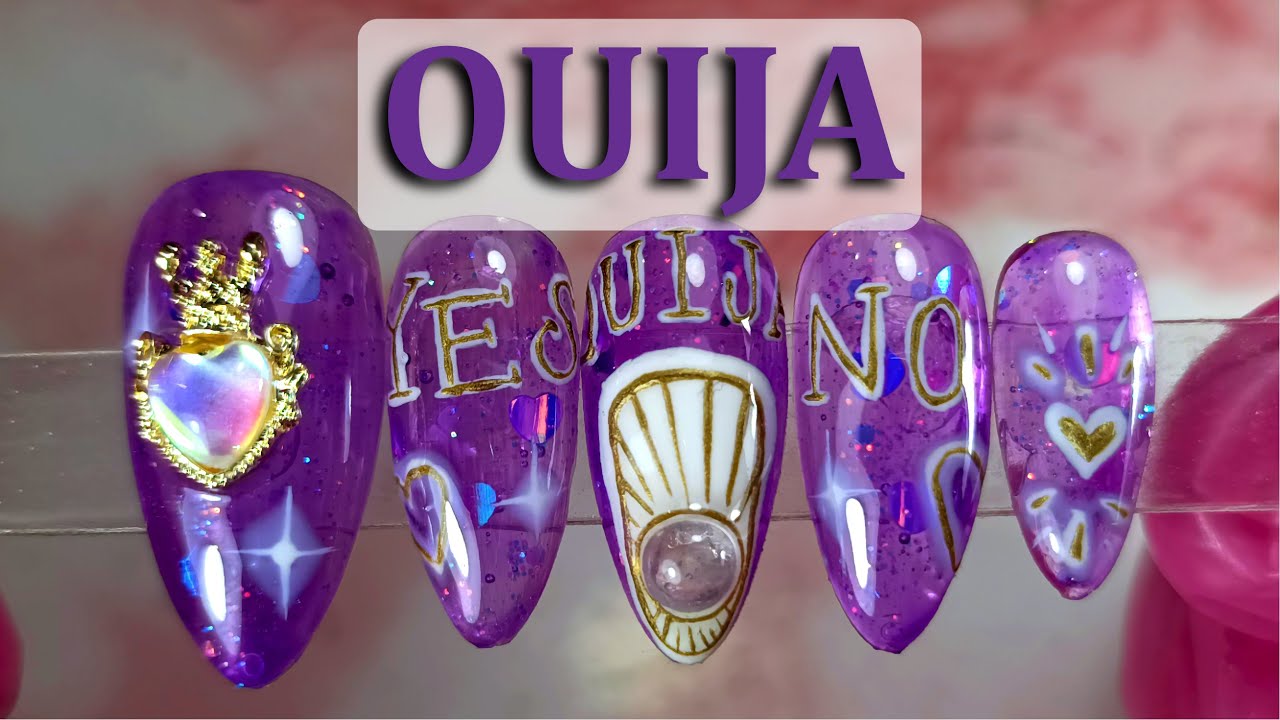 Uñas OUIJA | Diseño de uñas para HALLOWEEN | PRESS ON NAILS