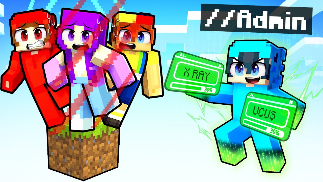 Tek Blok'ta ADMIN KOMUTLARINI KULLANDIM (Minecraft)