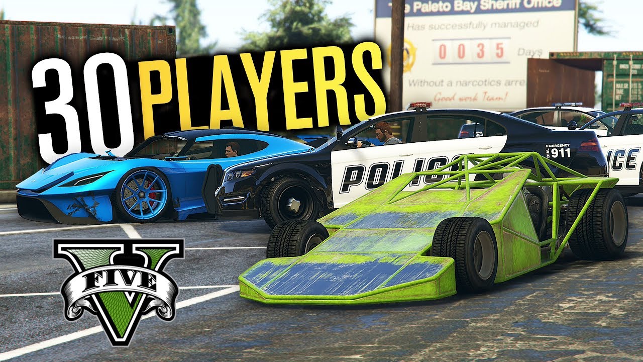 30 Player COPS & ROBBERS in GTA 5!!