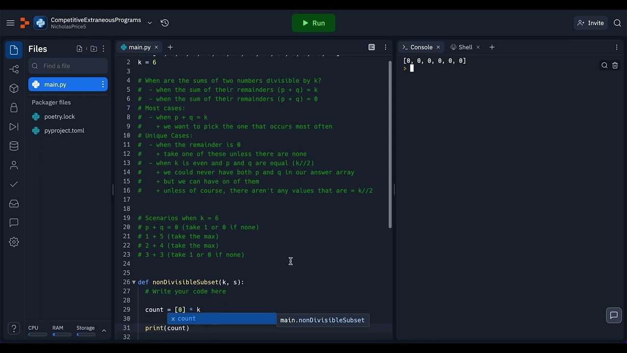 Hackerrank Non Divisible Subset - Python Solution