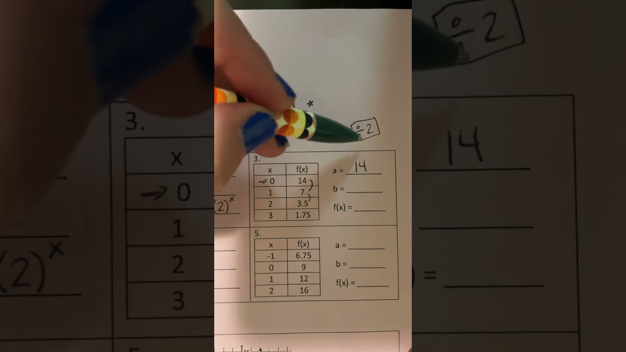Writing Exponential Functions - Graphs and Tables