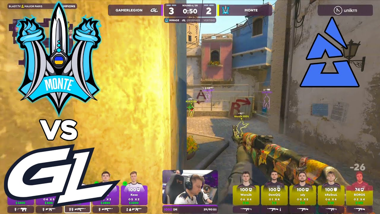 WINNER TO SEMI-FINALS! - Monte vs Gamer Legion - HIGHLIGHTS - Blast Paris Major 2023 (CS:GO)