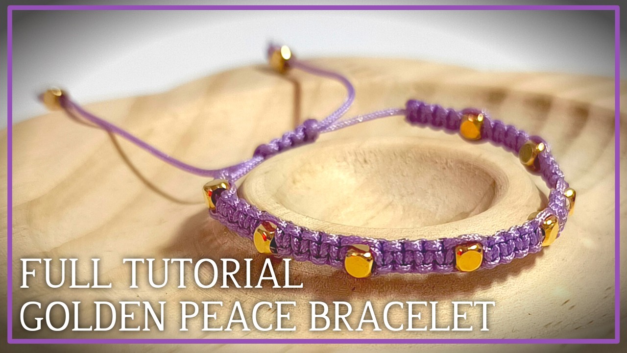 How to Make a Golden Peace Bracelet ✨ | Easy & Elegant DIY Macrame Jewelry Tutorial‎