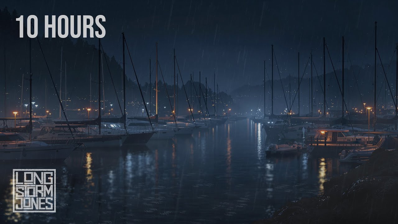 HARBORLIGHT | Steady Rain & Harbor Sounds to Calm your Noisy Mind | RELAX | STUDY | SLEEP | 10 HOURS