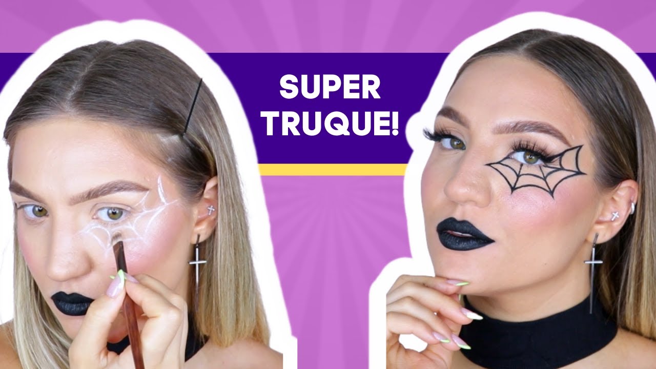 Como fazer MAQUIAGEM de TEIA DE ARANHA pro Halloween