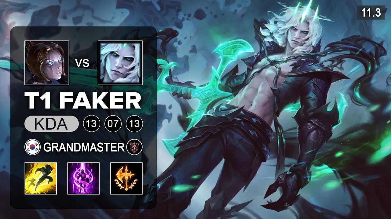 T1 Faker Viego Mid vs Orianna - KR Grandmaster Patch 11.3