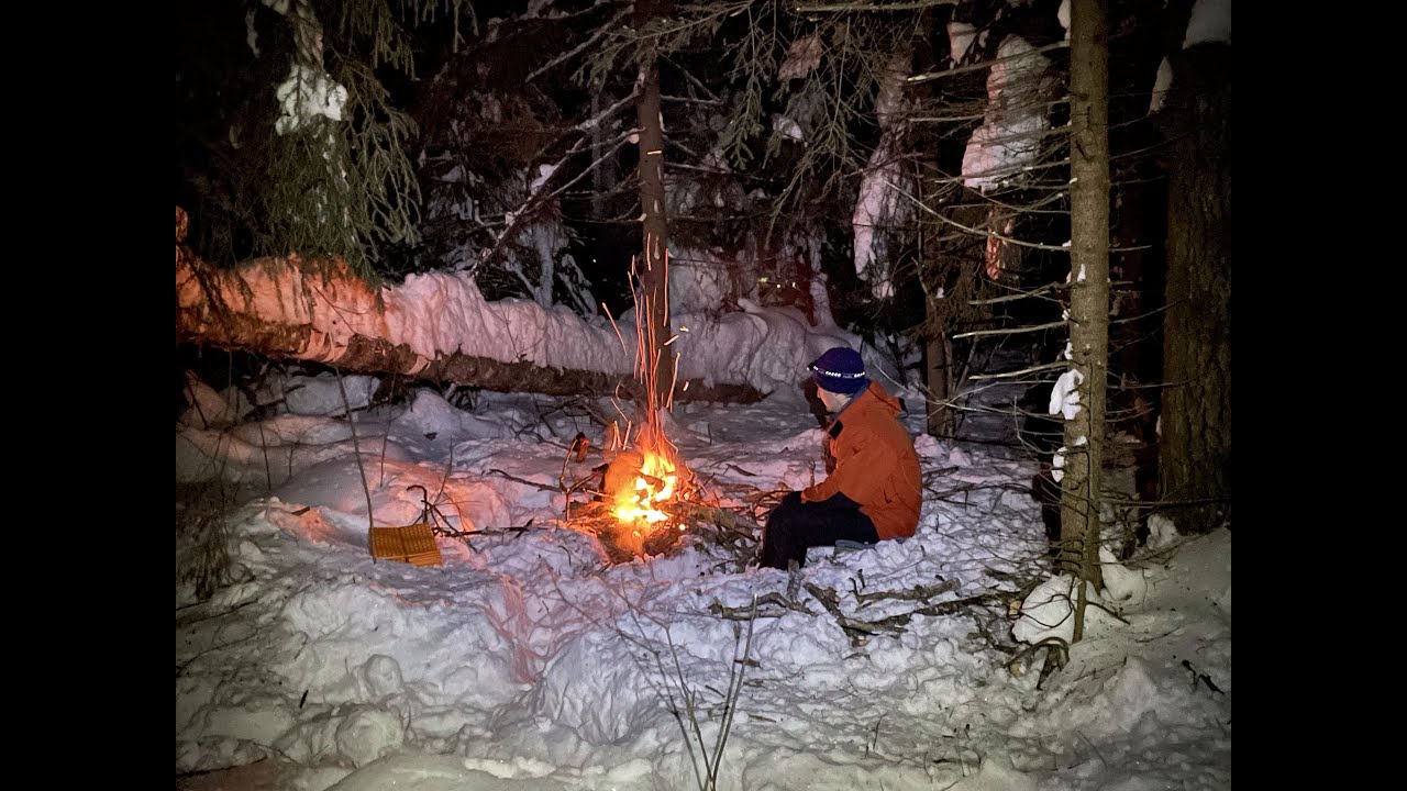 ПВД. Ночёвка зимой в лесу при -20&deg;.