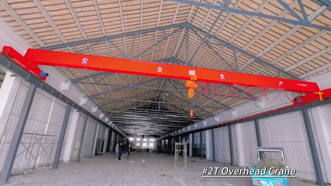 2 Ton Top Running Single Girder Overhead Bridge Crane with Electric Chain Hoist Operation