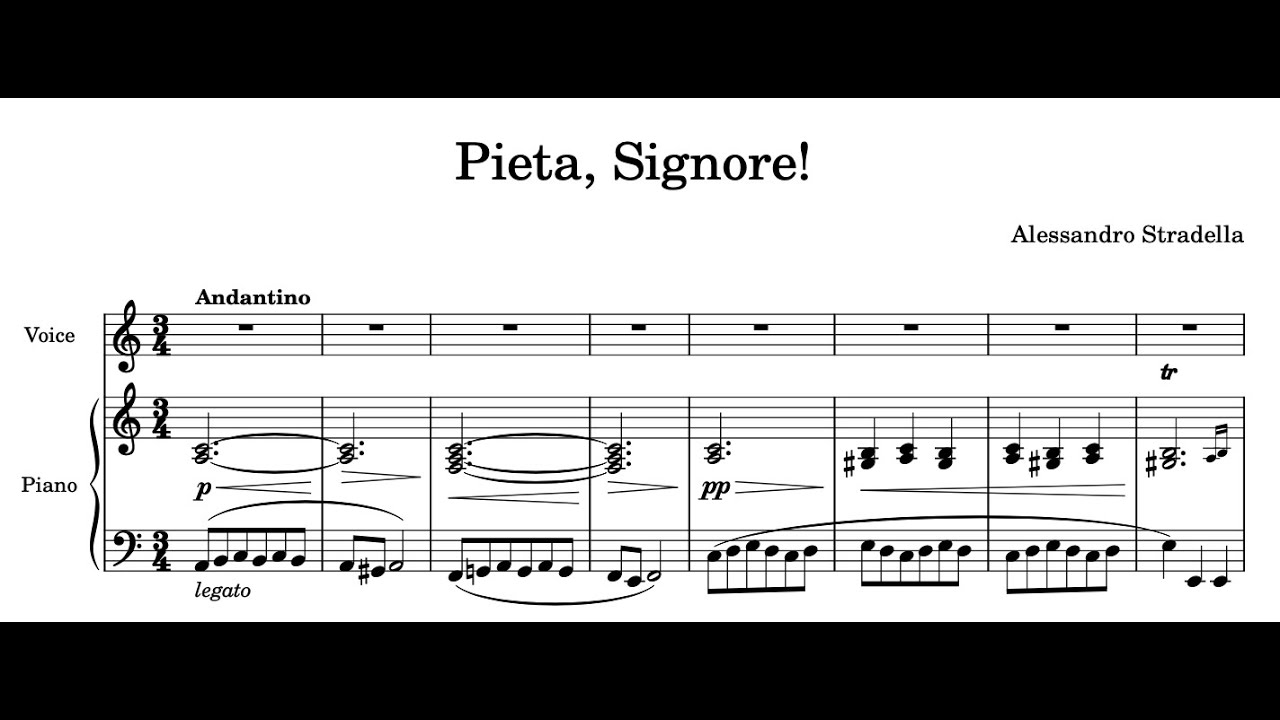 Pieta, Signore! (A Minor), Alessandro Stradella, Piano Accompaniment