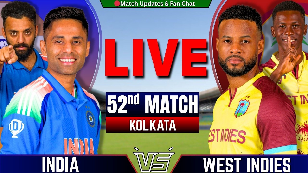 IND vs WI, 52th Match T20 World Cup | Live Cricket match Today | INDIA vs West Indies Live score