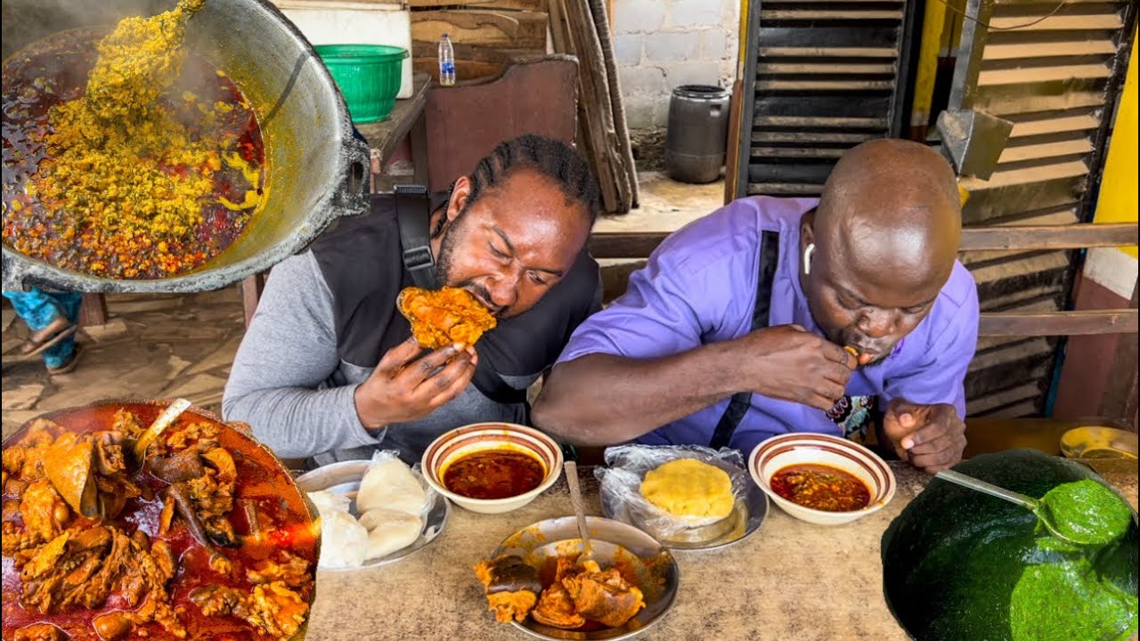 Owena Express street food - Eba/Semo and Goat Meat with Yoruba Soup