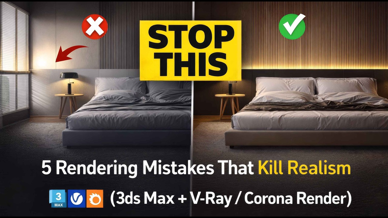 5 Rendering Mistakes 3ds Max Beginners Make | V-Ray / Corona Renderer