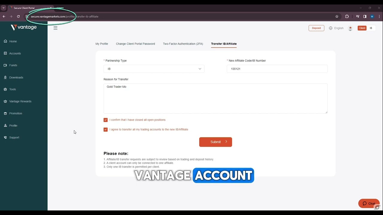 КАК ПЕРЕВЕСТИ IB НА Vantage - Goldtradermo