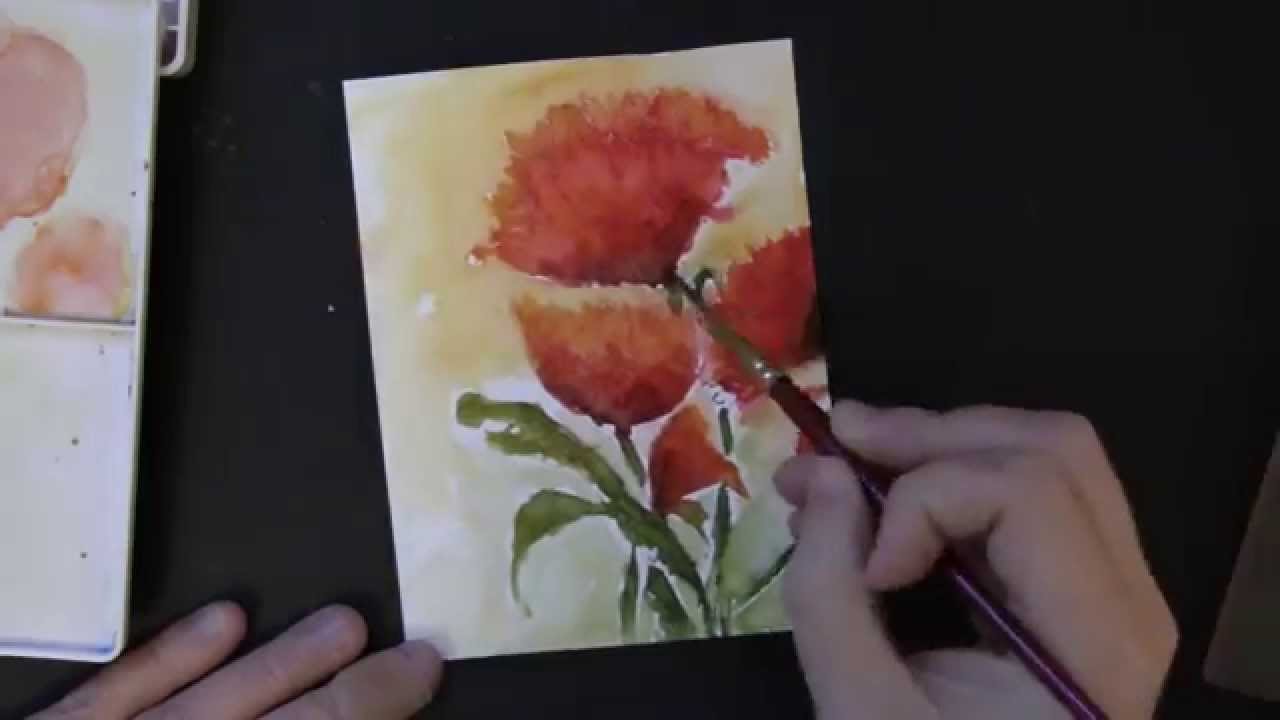 Loose Watercolor Effect with Brushstroke Stamps