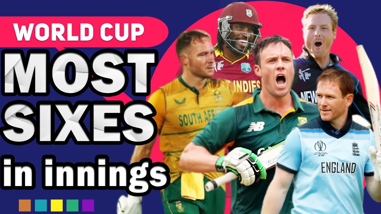 Most sixes in an innings Records in ICC World Cup