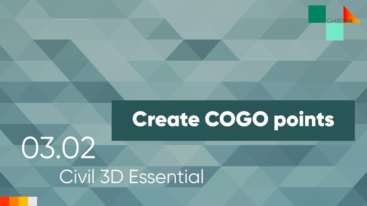 03.02 Create COGO points. Civil 3D for beginners