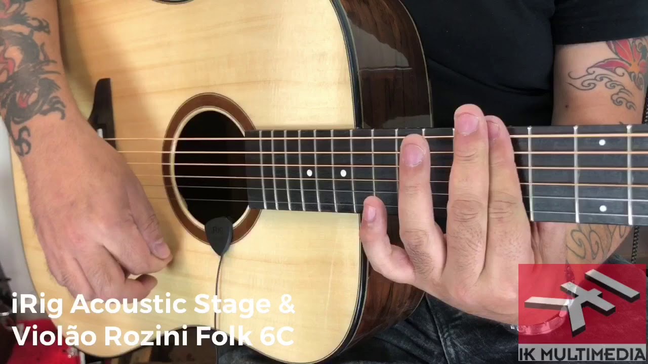iRig Acoustic Stage & Violão Rozini Folk 6C