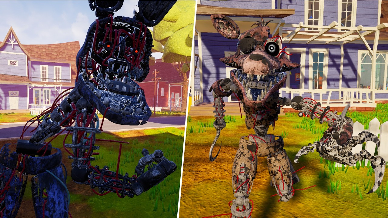 Ignited Bonnie + Foxy in Hello Neighbor (TJOC Mod)