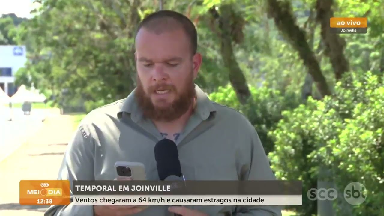 Temporal em Joinville causa estragos com ventos de 64 km/h | Tempo | SCC Meio-Dia