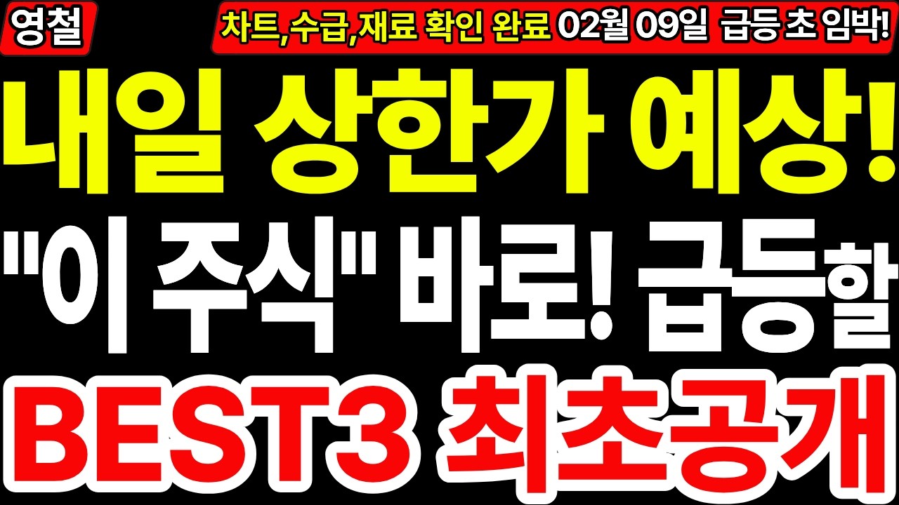 [주식] 내일 상한가 예상 BEST3 ➖