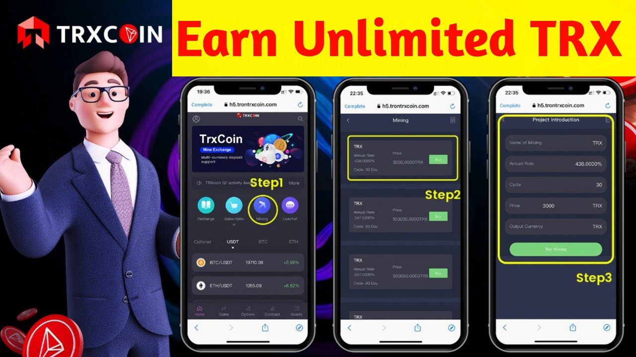 EARN DAILY TRON WITH H5 TRXCOIN MINING-2022 | MAKE MONEY ONLINE | HOW TO EARN FREE TRON