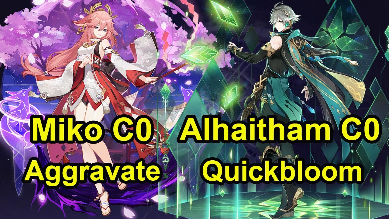 Yae Miko C0 & Alhaitham C0 Spiral abyss floor 12 Genshin Impact