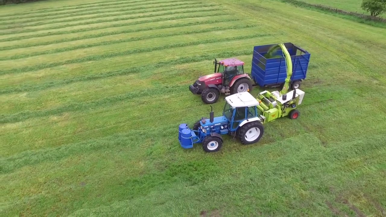 Silaging 2022 ~ Claas Jaguar 75e trailed chopper on Ford 7810 and Ford 8730