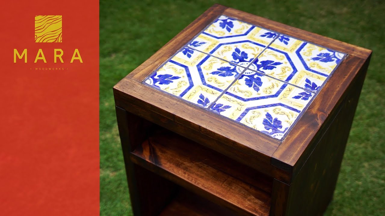 Cómo Hacer una Mesa de Noche Rústica con Azulejos // Mara #10