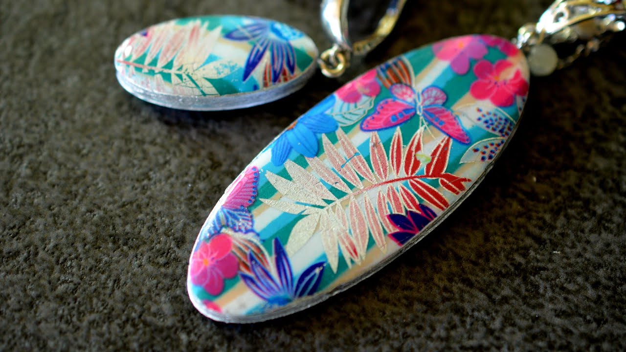 Double Sided Pendant & Earrings Polymer Clay Tutorial Easy