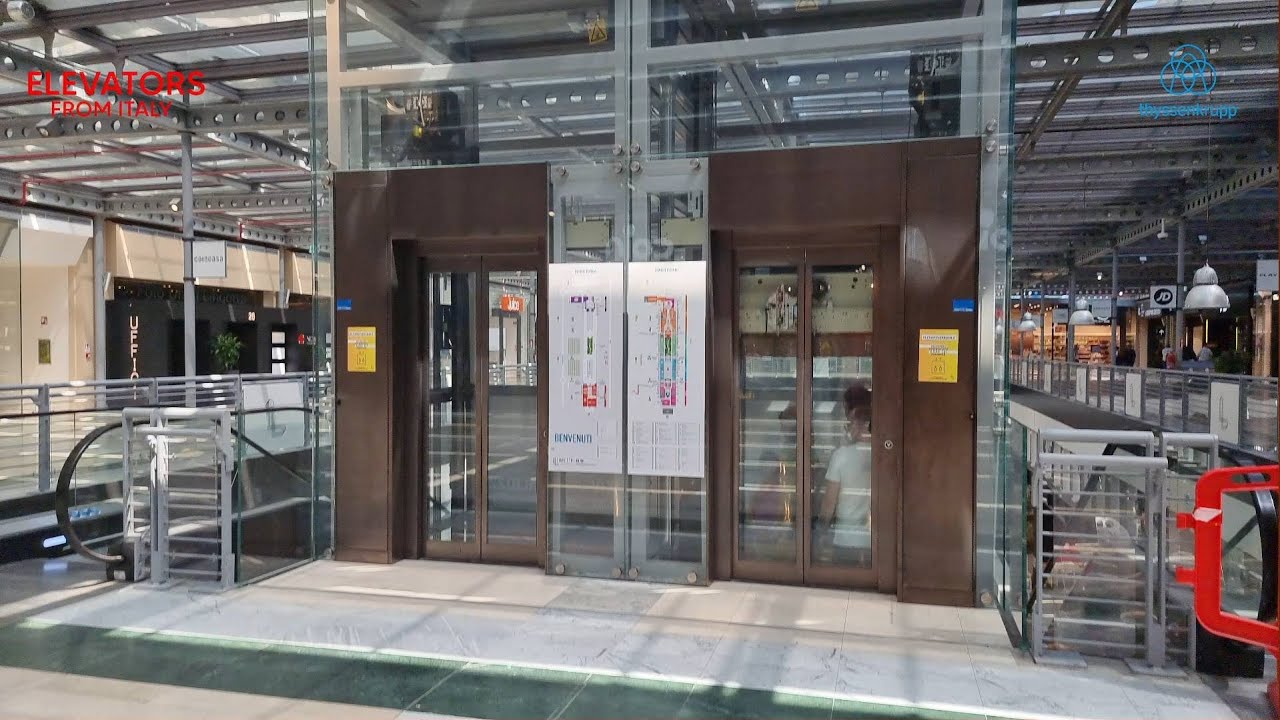 2 Scenic 2020 thyssenkrupp synergy 100 MRL traction elevators@Torino Lingotto Mall , Turin, Italy