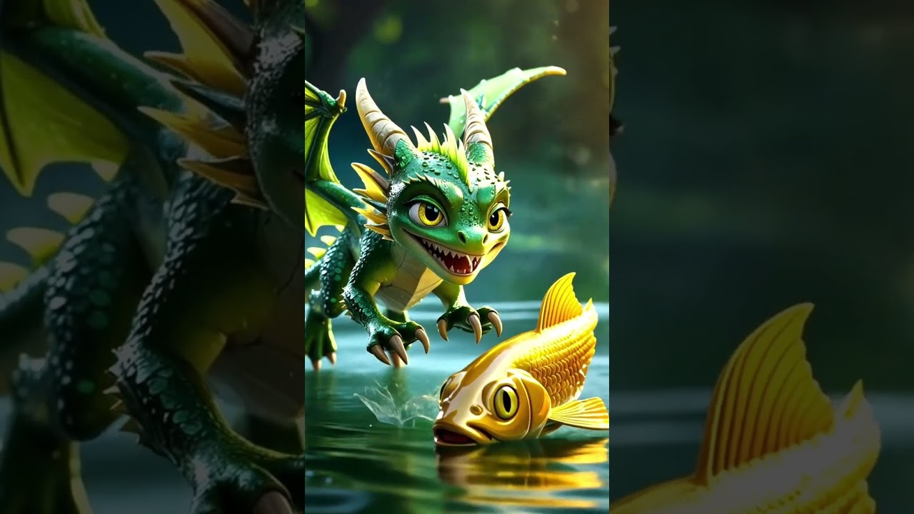 # Emerald green Dragon🐉 🐲 🀄# Zugo# Golden Fish 🐟 ♥️ ✨️@ Happy-go-lucky Kids 🍭