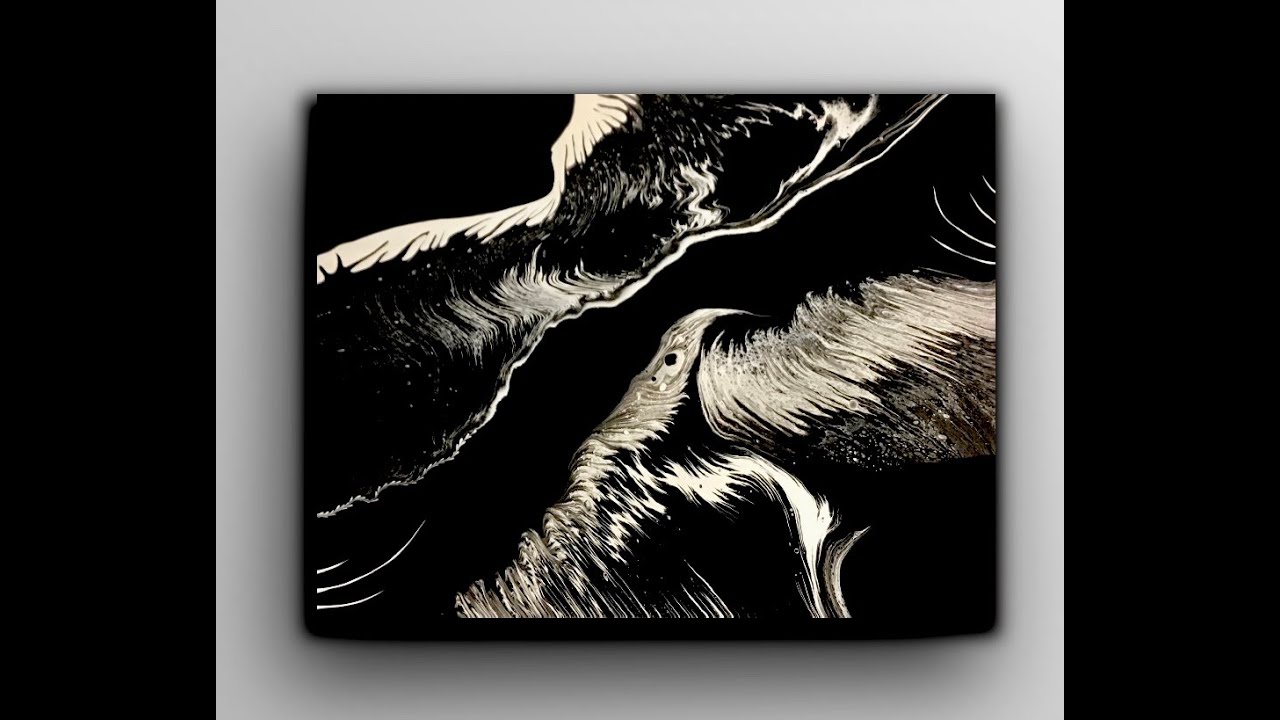 Acrylic Ring Pour  Black and White Just That!