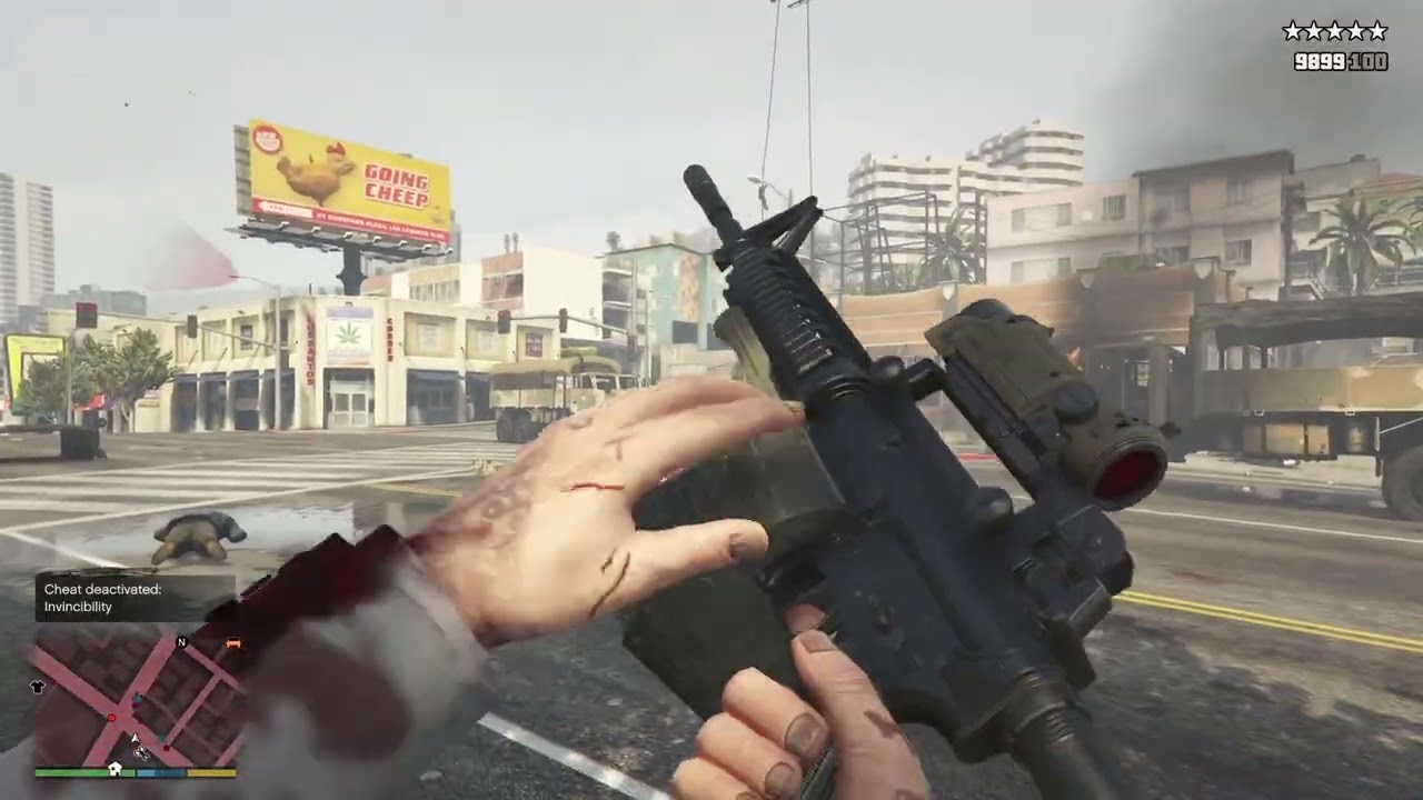 GTA V 오징어게임 MP5A3 100발 미군 돌격소총 M4A1 드럼탄창 경찰 미군 해병대 난동