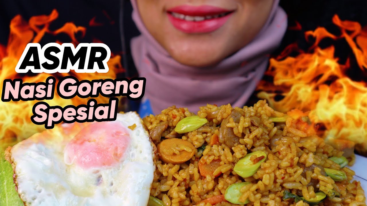 ASMR MUKBANG NASI GORENG SPESIAL + TELUR CEPLOK OMEGA || EATING SOUNDS || ASMR INDONESIA 