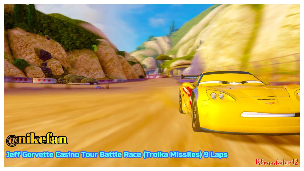 Cars 2 The Video Game | Jeff Gorvette - Battle Race (Troika Missiles) | Casino Tour 9 Laps