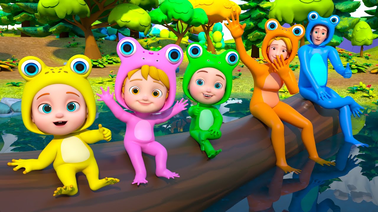 Cinco Peque&ntilde;as Ranas Moteadas | Canciones para ni&ntilde;os | GoBooBoo en Espan&otilde;l