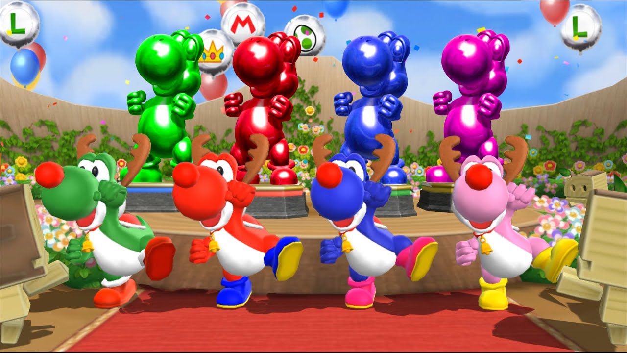 【マリオパーティ9】ルイージもピーチも全員ヨッシー！？カラフルなヨッシー達のかちぬきバトル！