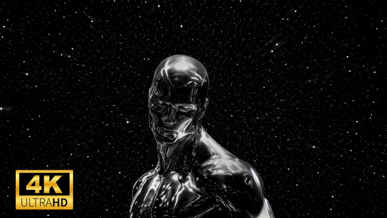 Silver Surfer in Space 🌌 5H Relaxing Background | 8K Ambient Loop | Copyright Free