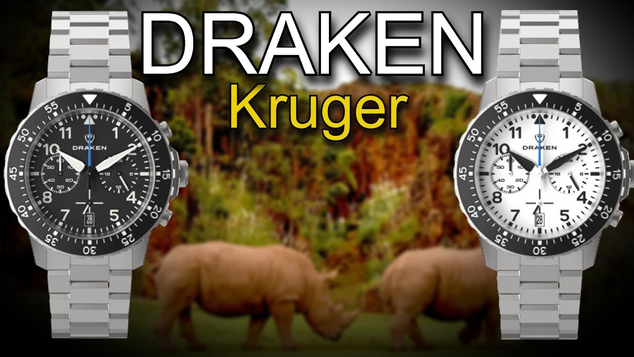 DRAKEN Kruger 300m All Titanium Chronograph Affordable and Rugged Fully Lumed Dial